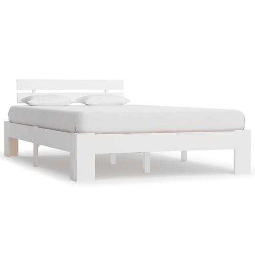 vidaXL Bedframe met hoofdbord massief grenenhout wit 140x200, Huis en Inrichting, Slaapkamer | Bedden, Nieuw, Verzenden