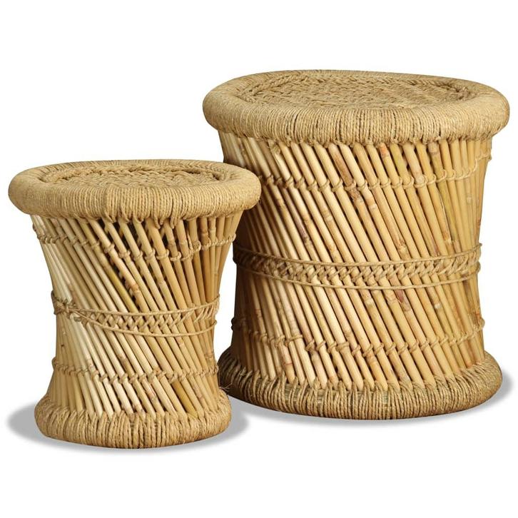 vidaXL Krukken 2 st bamboe en jute, Maison & Meubles, Chaises, Envoi