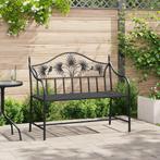 vidaXL Tuinbank met Lamelontwerp Zwart 104 cm Staal, Verzenden, Nieuw
