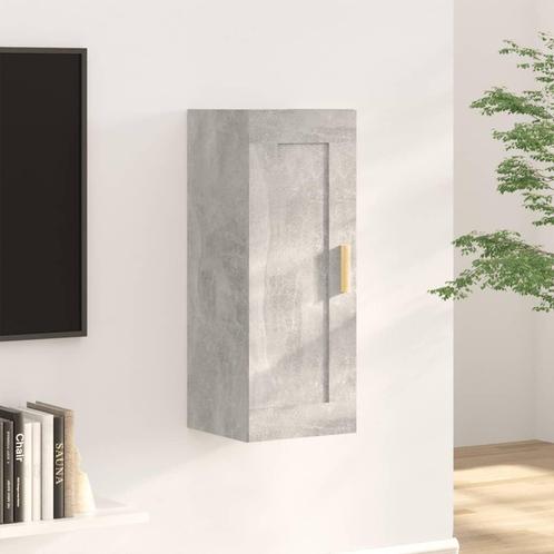 vidaXL Wandkast 35x34x90 cm bewerkt hout betongrijs, Huis en Inrichting, Kasten | Wandmeubels, Nieuw, Verzenden