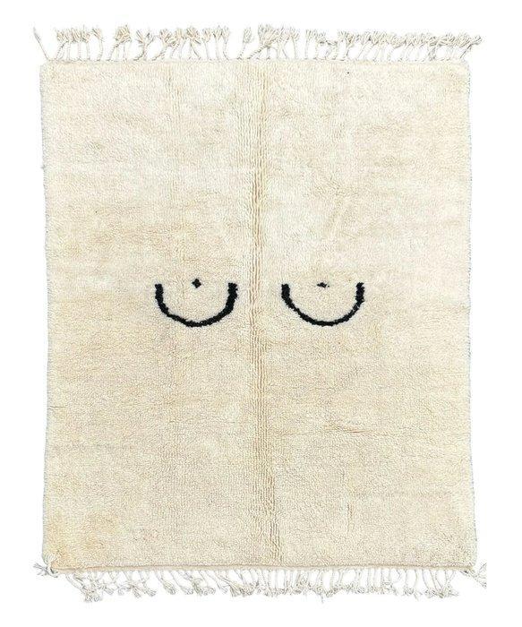 Marokkaanse witte Beni Ourain wollen tapijt - Modern Boho, Huis en Inrichting, Stoffering | Tapijten en Vloerkleden