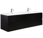 Badkamermeubel Set Angela 160cm Mat Zwart Badmeubel, Huis en Inrichting, Badkamer | Badkamermeubels, Verzenden, Nieuw