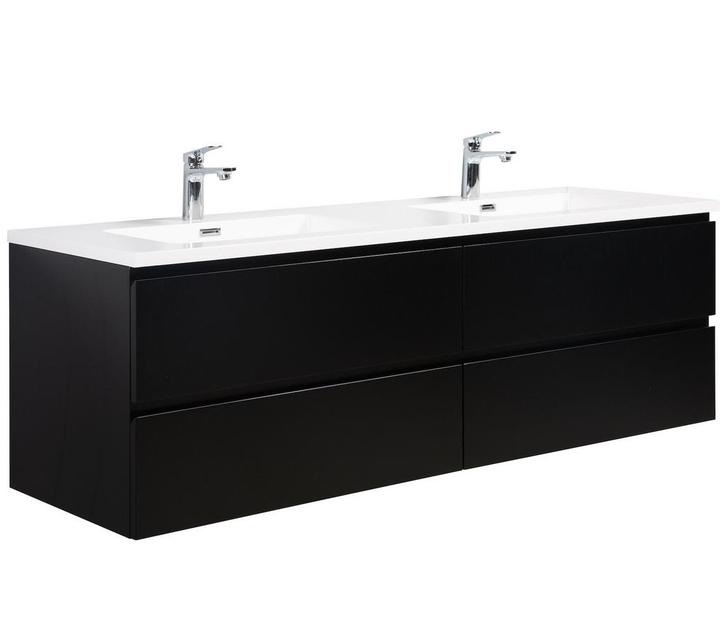 Badkamermeubel Set Angela 160cm Mat Zwart Badmeubel, Huis en Inrichting, Badkamer | Badkamermeubels, Nieuw, Verzenden