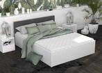 2 persoons bed 160x200 cm - wit/grijs - zonder matras - opkl
