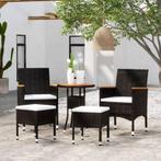vidaXL 5-delige Loungeset poly rattan zwart, Tuin en Terras, Tuinsets en Loungesets, Verzenden, Nieuw, Loungeset