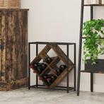 vidaXL Wijnrek Rookeik 51x18x52,5 cm Gelaagd Hout, Huis en Inrichting, Verzenden, Nieuw