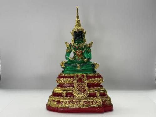 Veiling - Zittende boeddha groen bewerkt met bladgoud, Huis en Inrichting, Woonaccessoires | Boeddhabeelden, Nieuw
