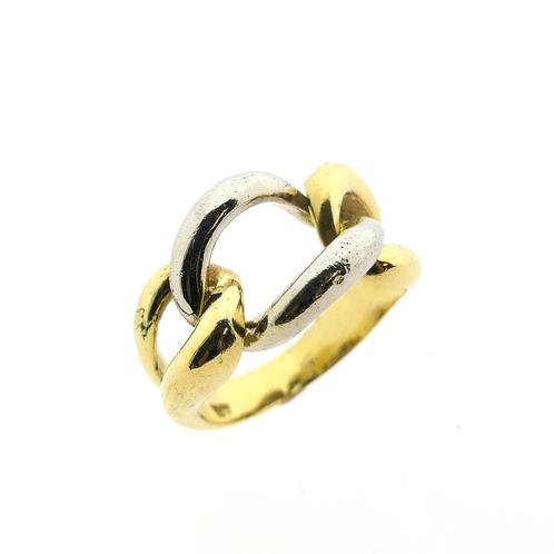 18 Krt. Bicolor gouden ring | Robuust (robuuste ring), Handtassen en Accessoires, Ringen, Dame, Overige kleuren, 17 tot 18, Gebruikt