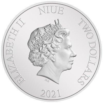 Niue. 2 Dollars 2021 Star Wars Mandalorian: Cara Dune 1 Oz, Postzegels en Munten, Munten | Europa | Niet-Euromunten