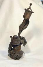 Figurine - Mixed metal figurine Samurai with military flag