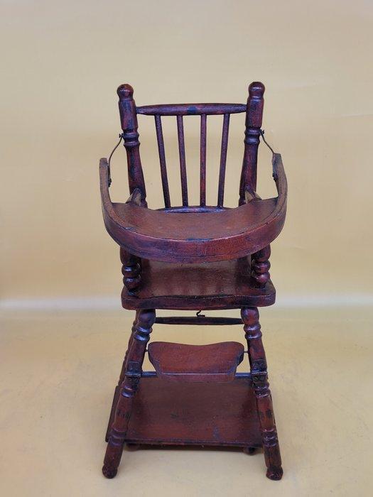 Antiker Puppenhochstuhl – Kinderhochstuhl – Holz - Poupée, Antiek en Kunst, Antiek | Speelgoed