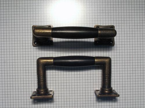 Deurgreep, brons antiek met ebben hout, Doe-het-zelf en Bouw, Hang- en Sluitwerk, Klink of Kruk, Nieuw, Overige materialen