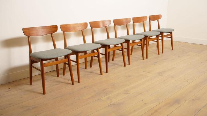 6 x eetkamerstoel | Farstrup | Model 210 | Opnieuw, Huis en Inrichting, Stoelen, Ophalen of Verzenden