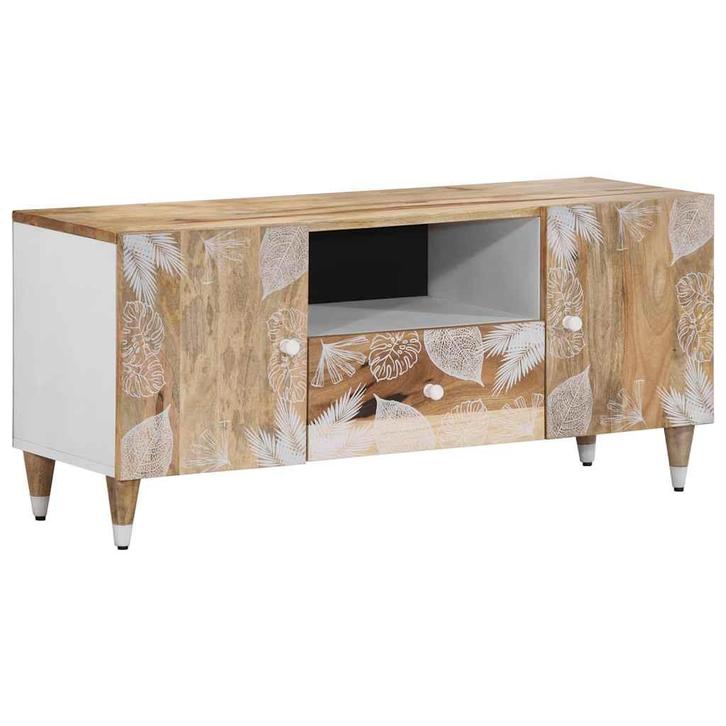 vidaXL Tv-meubel 105x33,5x46 cm massief mangohout, Huis en Inrichting, Woonaccessoires | Cd- en Dvd-rekken, Nieuw, Verzenden