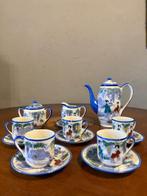 Fine China - Theeservies (14) - Porselein - met de hand, Antiek en Kunst