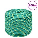 vidaXL Boottouw 12 mm 100 m polypropyleen groen, Verzenden, Nieuw