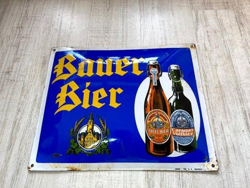 Altes Emailleschild Bauer Bier um 1930 ! UNION WERKE A. -, Antiek en Kunst, Antiek | Wandborden en Tegels