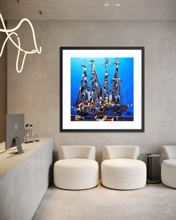 Simeon Gonzales - Puerto Azul Ultramar XL (NO RESERVE PRICE), Antiek en Kunst, Kunst | Schilderijen | Modern