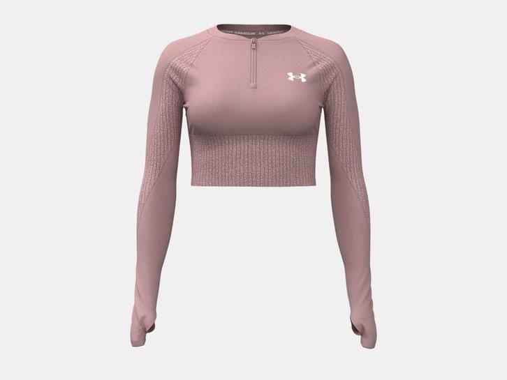 Under Armour Hg Rib 1/4 Zip-Pnk - Maat MD, Kleding | Dames, Topjes, Roze, Nieuw, Maat 38/40 (M), Ophalen of Verzenden