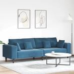 vidaXL Bank met kussen Blauw 250 x 77 x 76 cm Fluweel, Huis en Inrichting, Verzenden, Nieuw