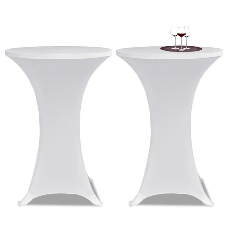 vidaXL Statafelhoes Stretch Ø70cm Wit (2 stuks), Tuin en Terras, Tuinmeubel-accessoires, Nieuw, Verzenden