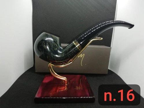 S.M. Pipe - big bent ball blu con inserto, REGALO curapipe -, Collections, Articles de fumeurs, Briquets & Boîtes d'allumettes