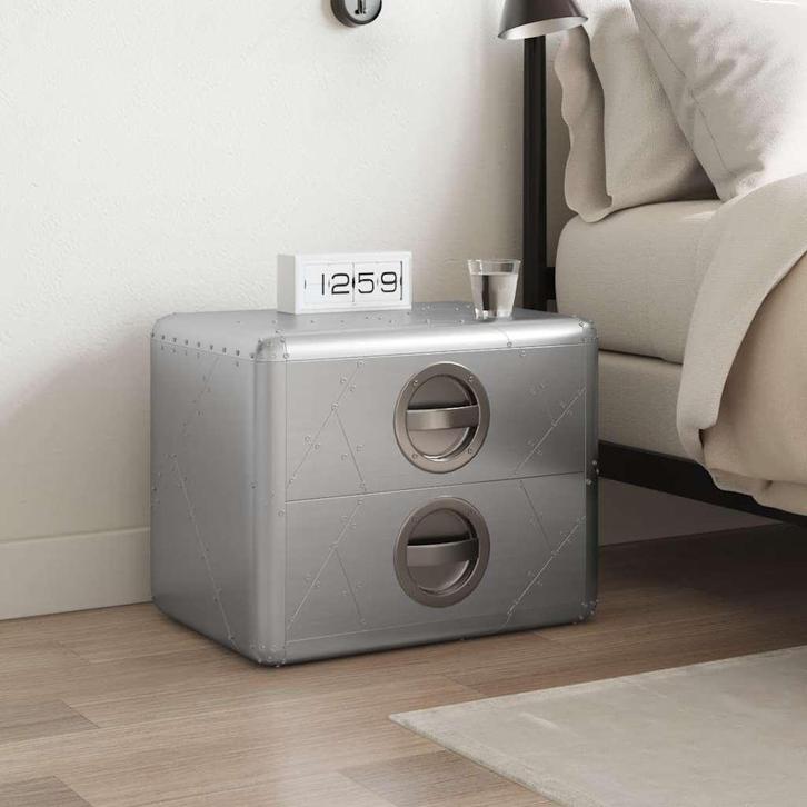 vidaXL Bijzettafel met 2 lades in vintage luchtvaartstijl, Huis en Inrichting, Tafels | Bijzettafels, Nieuw, Verzenden