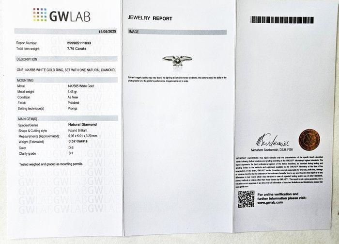 Verlovingsring - 14 karaat Witgoud - 0.52ct. tw. - D/SI1, Handtassen en Accessoires, Antieke sieraden