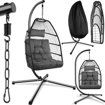 Tweedekans | tectake® - Luxe hangstoel - opvouwbare en beschikbaar voor biedingen