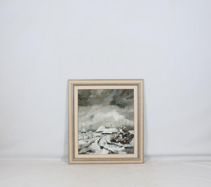 Louis Ector (1921–2004) - Boerderijen met mutserd, Antiek en Kunst, Kunst | Schilderijen | Klassiek