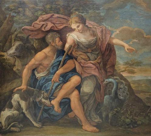 École italienne (XVIII) - Giunone consegna Io ad Argo - XL, Antiek en Kunst, Kunst | Schilderijen | Klassiek