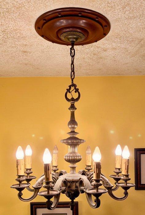 Plafondlamp in kaarsstijl - Brons, Antiek en Kunst, Antiek | Overige Antiek
