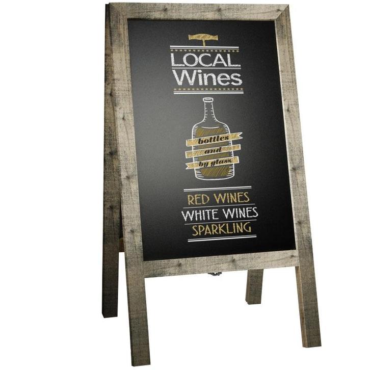 Krijtstoepbord Timber Old Grey 46x80 cm, Zakelijke goederen, Overige Zakelijke goederen, Verzenden