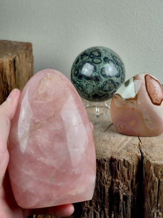 Unieke edelsteen sculpturen - Polychroom Jaspis, Rozenkwarts, Verzamelen, Mineralen en Fossielen