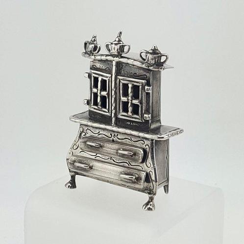 Miniatuur figuur - Miniatuur Kabinetkast voor Poppenhuis -, Antiek en Kunst, Antiek | Zilver en Goud