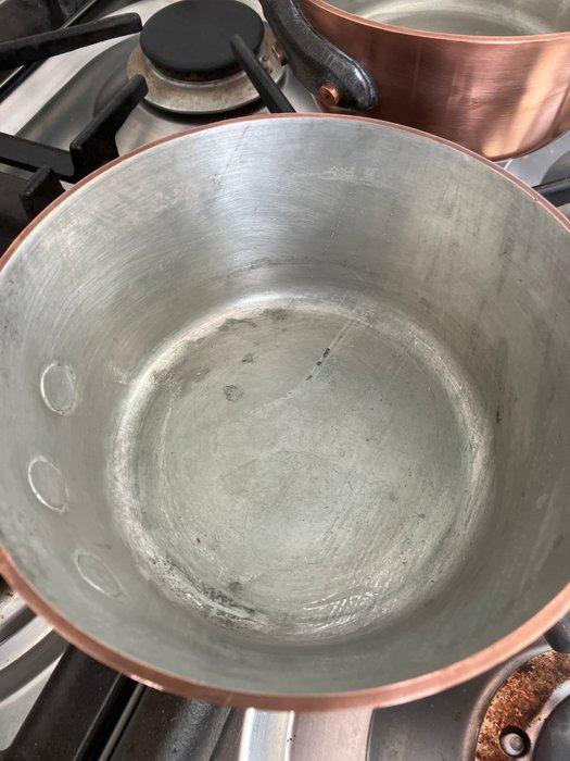 Pan (2) - Koper, Tin - Falk dikwandige pannen, Antiek en Kunst, Antiek | Keukengerei