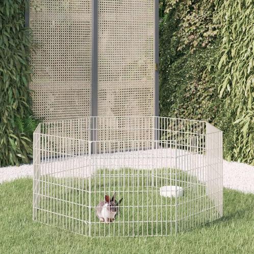 vidaXL Cage à lapin 8 panneaux 54x60 cm Fer galvanisé, Dieren en Toebehoren, Knaagdieren en Konijnen | Hokken en Kooien, Verzenden