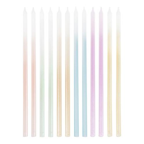 Gekleurde Kaarsen Pastel 18cm 12st, Hobby en Vrije tijd, Feestartikelen, Nieuw, Verzenden