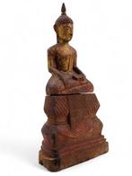 Grote Boeddha, Zuidoost-Azië, 19e–20e eeuw - Hout, Verguld -