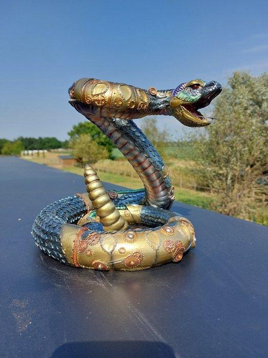 Beeld, slang pyton steampunk - 22.5 cm - polyresin, Antiquités & Art, Art | Objets design