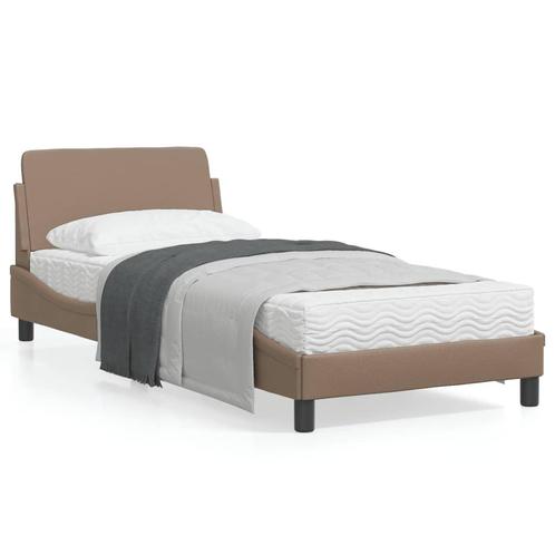 vidaXL Cadre de lit avec tête de lit Cappuccino 90x190, Maison & Meubles, Chambre à coucher | Lits, Neuf, Envoi