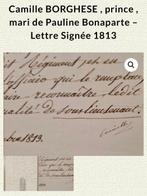Camille Borghese, - Lettre signée 1813 - 1813, Nieuw