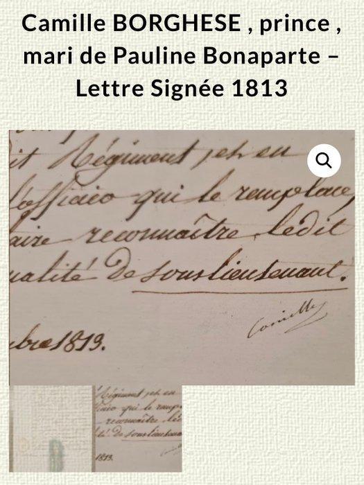 Camille Borghese, - Lettre signée 1813 - 1813, Verzamelen, Film en Tv