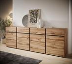 Meubella Dressoir Cainan eiken zwart 225 cm, Verzenden, Nieuw, 25 tot 50 cm