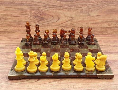 Jeu déchecs - Ambre baltique naturel 100 % résine dambre, Antiek en Kunst, Curiosa en Brocante