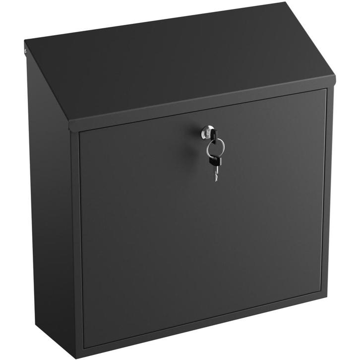 Avalo Brievenbus Zwart RVS - Wandbrievenbus -Incl 2 sleutels, Tuin en Terras, Brievenbussen, Verzenden