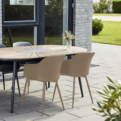 Kunststof tuinstoel | Kuipstoel | Zandkleurig | op voorraad, Huis en Inrichting, Stoelen, Overige kleuren, Eén, Nieuw, Kunststof