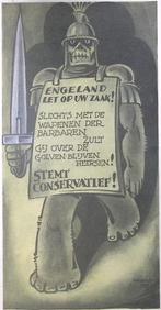 Spotprent over de Engelse verkiezingen (lijst optie), Antiek en Kunst, Verzenden