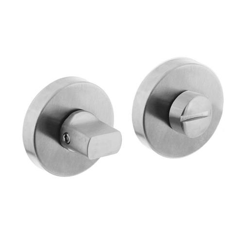 Rozet wc slot / badkamersluiting rond rvs geborsteld, Doe-het-zelf en Bouw, Hang- en Sluitwerk, Slot, Nieuw, Ophalen of Verzenden