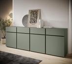 Meubella Dressoir Cainan groen zwart 225 cm, Huis en Inrichting, Kasten | Dressoirs, Verzenden, Nieuw, 25 tot 50 cm